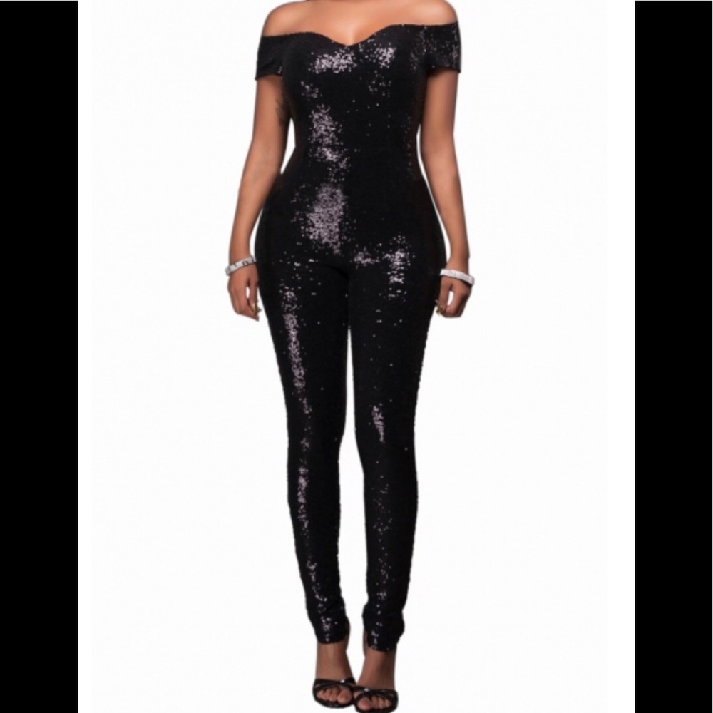 Black Sequence Jumpsuit - image 1